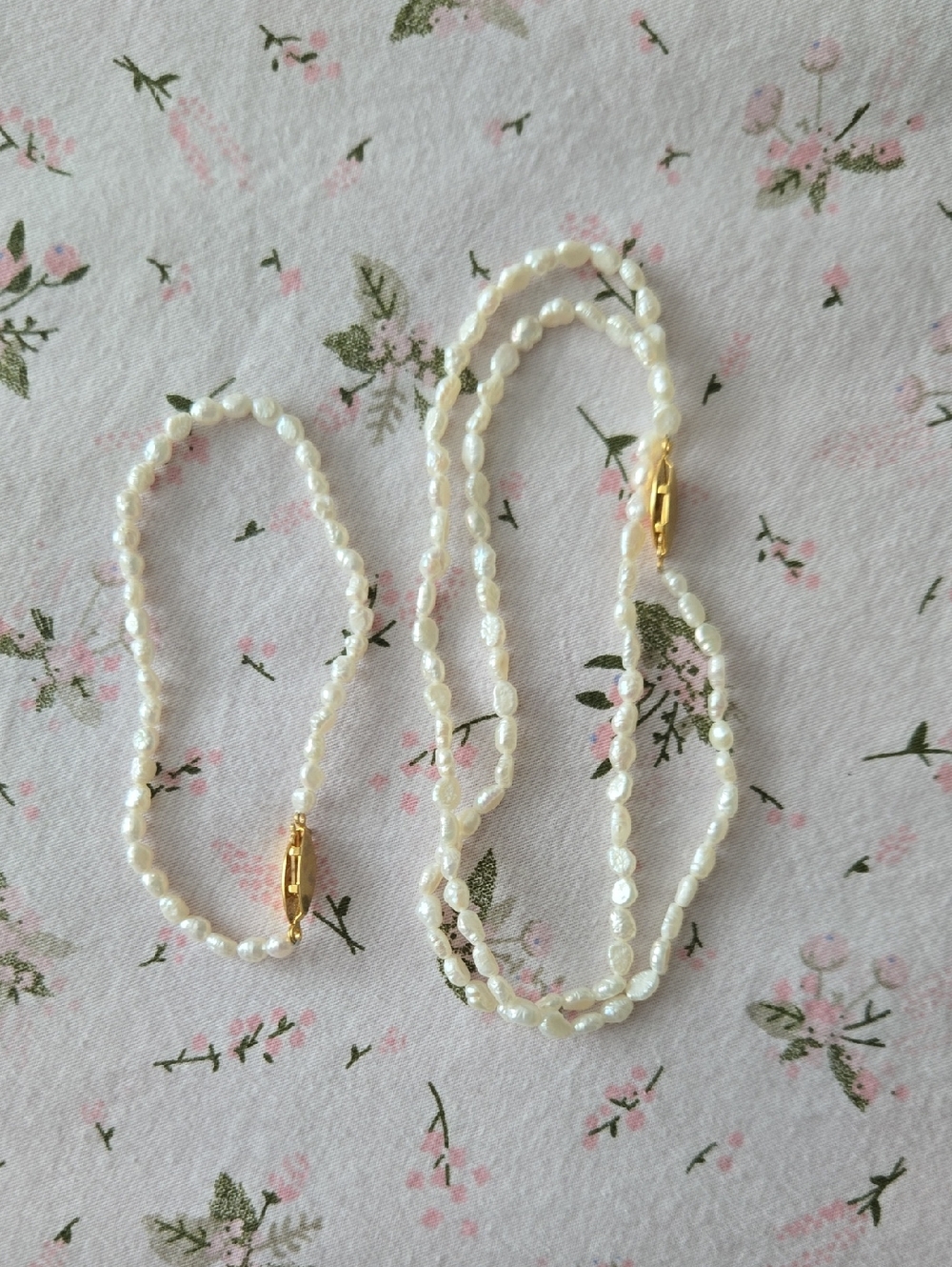 Faux Pearl Braclet And Necklace Set